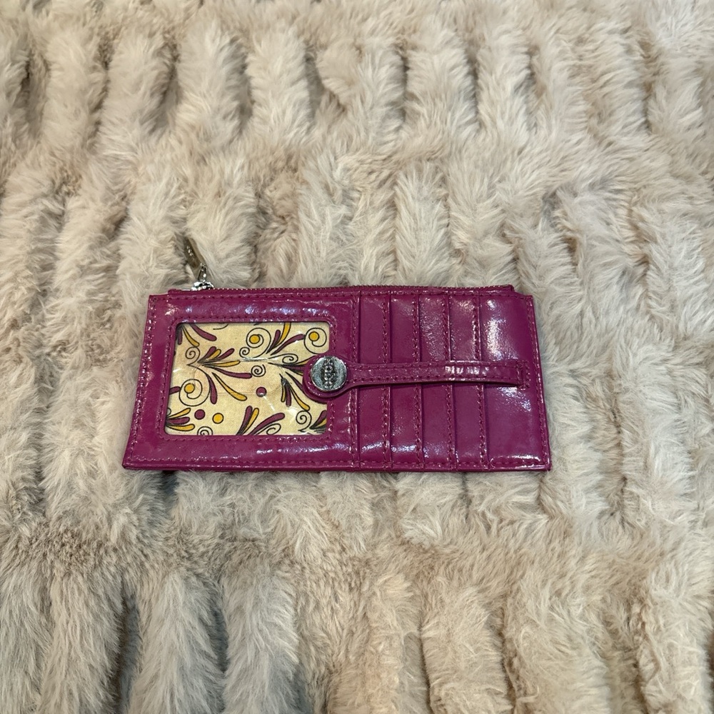 HOBO Magenta Card Holder with Floral Interior